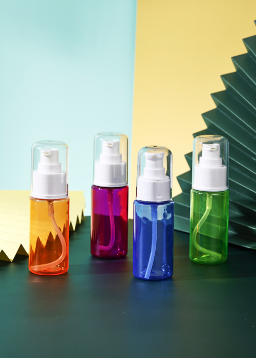 60ml PET彩色透明圓柱乳液泵瓶