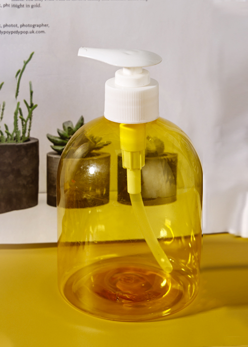 500ml PET透明圓形矮胖凝膠洗手液乳液泵瓶